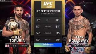 FULL FIGHT  ILIA TOPURIA VS MAX HOLLOWAY  UFC 308 [upl. by Ennael]