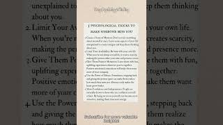 5 psychological tricks to make someone miss you psychology darkpsychology psychology quotes [upl. by Akin210]