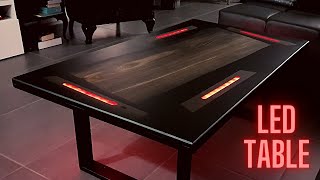 LED lit coffee table  Bok Oak Epoxy Resin [upl. by Atnwahsal]