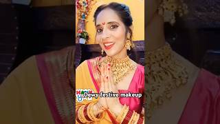 Dewy makeup tutorial for Ganesh Chaturthi 🌺🙏 full video on 👇my yt siddhitipsmeenurathore3703 [upl. by Aiderfla874]