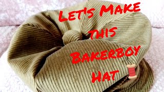 Creating a Baker Boy  Newsboy Cap from Corduroy with Satin Lining sew fashion howto diy [upl. by Deppy82]