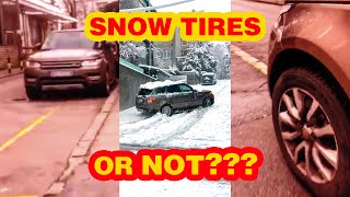 Part 2 SNOW Tires OR NOT Range Rover Sport Driver FAILS to Climb Snowy Street [upl. by Rodgiva]