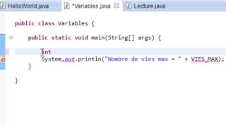 PROGRAMMER EN JAVA Débutant  15  Les constantes et les conventions de nommage de variables [upl. by Subir]