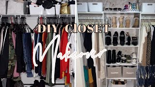 SMALL CLOSET MAKEOVER UNDER 70 AFFORDABLE DIY [upl. by Aihsiym]