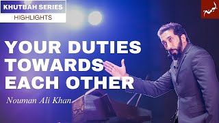 Conflicts Between Spouses  Khutbah Highlights  Nouman Ali Khan [upl. by Wiltshire]