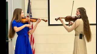 Israels National Anthem  Hatikvah  Karolina Protsenko amp Avelina Kushnir  Violin Duet [upl. by Annauqahs]