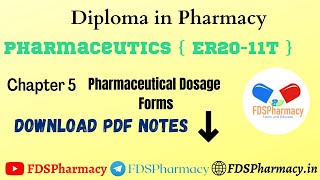 CH  5 Pharmaceutical Dosage Forms  Pharmaceutics  DPharma 1st Year Notes [upl. by Diao]