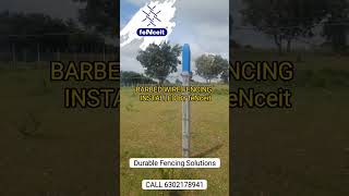 Barbed wire installed at our customer locationbarbedwiredurablefence fencewire fencingcontractor [upl. by Grishilda]