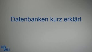 Datenbanken  kurz erklärt [upl. by Nonnah]