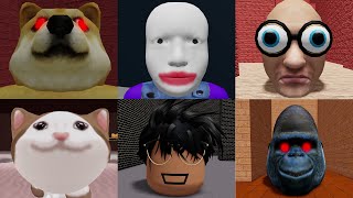 ESCAPE RUNNING SLENDER HEAD VS ESCAPE RUNNING BACON HEAD VS NOOB HEAD VS 13 MORE HEAD GAMES ROBLOX [upl. by Marya]