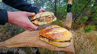 This Steak Sandwich will be Your Favorite  Relaxing Cooking in Nature ASMR [upl. by Cromwell29]