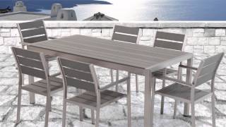 Beliani Aluminium Gartenmöbel Set  Tisch 180cm  6x Stuhl  Polywood  VERNIO  De [upl. by Mimi]