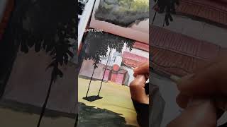 Painting of a place from Naruto anime  Guache colour painting youtubeshorts painting [upl. by Delastre]