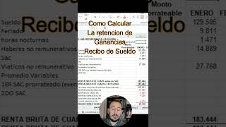 Como Calcular RETENCION del Impuesto a las GANANCIAS Acumulativo EXCEL impuestoalasganancias [upl. by Bayly]