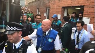 Champion Pakistan Team get huge support as they leave The Oval Cricket Ground after defeating India [upl. by Nosreip936]