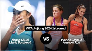 Zhang ShuaiMarie Bouzková vs Yvonne CavalléArantxa Rus  Jiujiang 2024 [upl. by Aihseyt387]