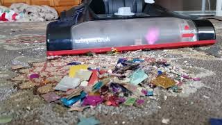 Bissell Powerforce Helix Turbo Confetti Crunch Vacuum Cleaner Sound [upl. by Ahseiyn907]