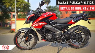 Bajaj Pulsar NS 125 Detailed Ride Review  Best 125cc Bike in India [upl. by Arikihs]