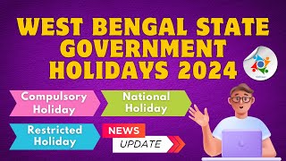 West Bengal Govt Holiday List 2024 PDF  Public Holiday List 2024 West Bengal Government [upl. by Nanoc]