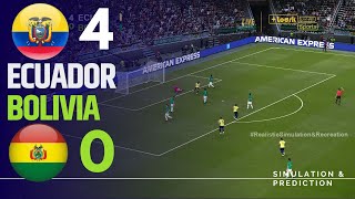 ECUADOR 40 BOLIVIA  Resumen • Eliminatorias Sudamericanas 2024 SimulaciónRecreación [upl. by Ahseinad]