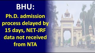 BHU PhD form delayed due to NTA data nta csir net2024 [upl. by Asiilanna]