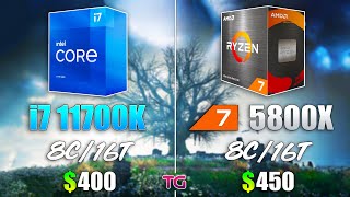 Core i7 11700K vs Ryzen 7 5800X  Test in 8 Games [upl. by Aaren]