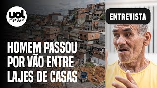 Deslizamento Homem sobreviveu ao escapar por vão entre lajes de casas destruídas em Franco da Rocha [upl. by Mashe929]