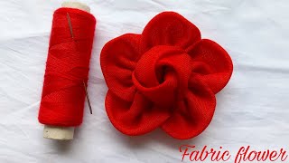 How to make an adorable fabric rose flower  in just 8 minutes [upl. by Enenaj602]