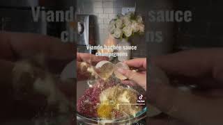 Recette viande hachée sauce champignon foryoupourtoistreetfoodrecette abonne toi et like 👍 ❤️ [upl. by Bonneau]