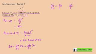 Partial Differentiation Small Increments Example 2 [upl. by Ynavoj]