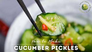 Japanese Pickled Cucumber Recipe with Ginger and Chili [upl. by Garate]