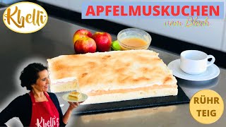 Apfelmuskuchen vom Blech Apfelkuchen mit SchmandSahneCremeHerbstzeit RührteigBackanfänger [upl. by Eilra549]