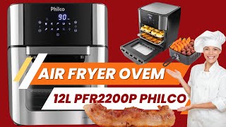 MINHA PRIMEIRA AIR FRYER  FRITADEIRA FORNO PHILCO AIR FRYER OVEM 12L PFR2200P webclick [upl. by Wein]