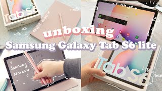 🌙 Samsung Galaxy Tab S6 lite  Accesorios 🌸✨ Chill Aesthetic Unboxing 📦 asmr [upl. by Skurnik596]