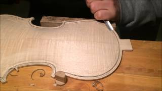 Violin Carving the Bottom Plate  Part II [upl. by Ennaitsirhc]