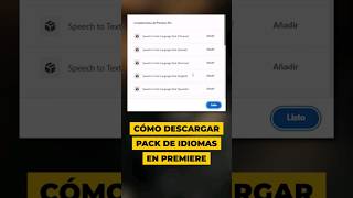 Instala ASÍ el Pack de Idiomas en Premiere Pro languagepack premierepro speechtotext [upl. by Rodmun]