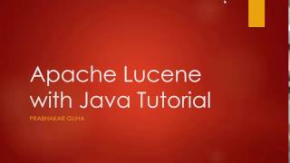 Apache Lucene with Java Tutorial [upl. by Tecu]