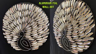 💞DIY Stunning Aluminum Foil Peacock Decor  Diy  Craft Pixies [upl. by Neyuh]