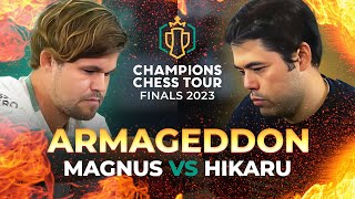 Magnus Carlsen vs Hikaru Nakamuras EPIC Armageddon Chess Battle [upl. by Ribaj]