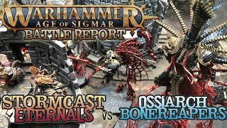 Warhammer Age of Sigmar Battle Report  Ep 26  Ossiarch BoneReapers vs Stormcast [upl. by Etnaed573]