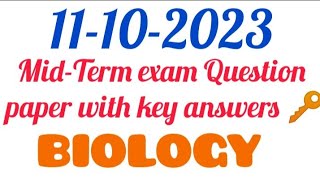 2nd puc Biology midterm exam question paper with key answers Shimoga Karnataka board 2023 [upl. by Beryl531]