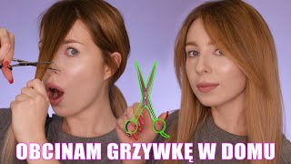 JAK OBCIĄĆ GRZYWKĘ W DOMU ✂️ OBCINAM WŁOSY WEDŁUG TUTORIALU ✂️ Curtain Bangs jak zrobić [upl. by Shugart]