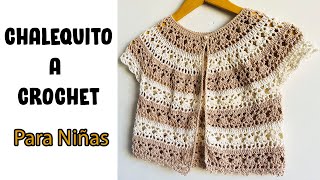 🔴hermoso Chaleco Tejido a crochet para Niñas todas las tallas [upl. by Melborn]