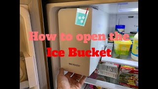 How to access the Ice Bucket on your Samsung French door stainless steel refrigerator Ice Master [upl. by Dickens]