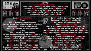 The Rolling Stones  Respectable Backing Track Guitar Chords amp Lyrics [upl. by Aihtela]