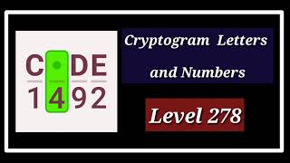 Cryptogram Level 278 Letters and Numbers [upl. by Erreip]