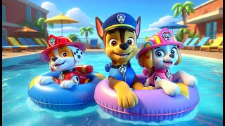 Paw Patrol Ultimate Rescue  Marshall Chase amp Skye Play on Swimming Pool  Funny Story  Rainbow 3 [upl. by Nawud]