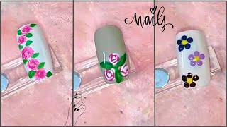 Beautiful Flower Nails nailart nailartideas easynailart nails JujuBlossomDesigns [upl. by Leunamne]