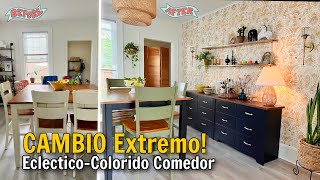 TRANSFORMACIÓN de COMEDOR en ELEGANTE estilo ECLECTICO BOHO 😱 DALE COLOR DIY Dining Room MAKEOVER [upl. by Cariotta205]