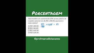 Questão de porcentagem enem matematicaparaenem profmarcellotavares matematica [upl. by Borden]